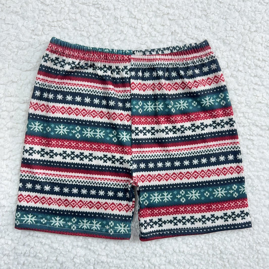 RTS SALES NO MOQ Striped Snowflake Shorts