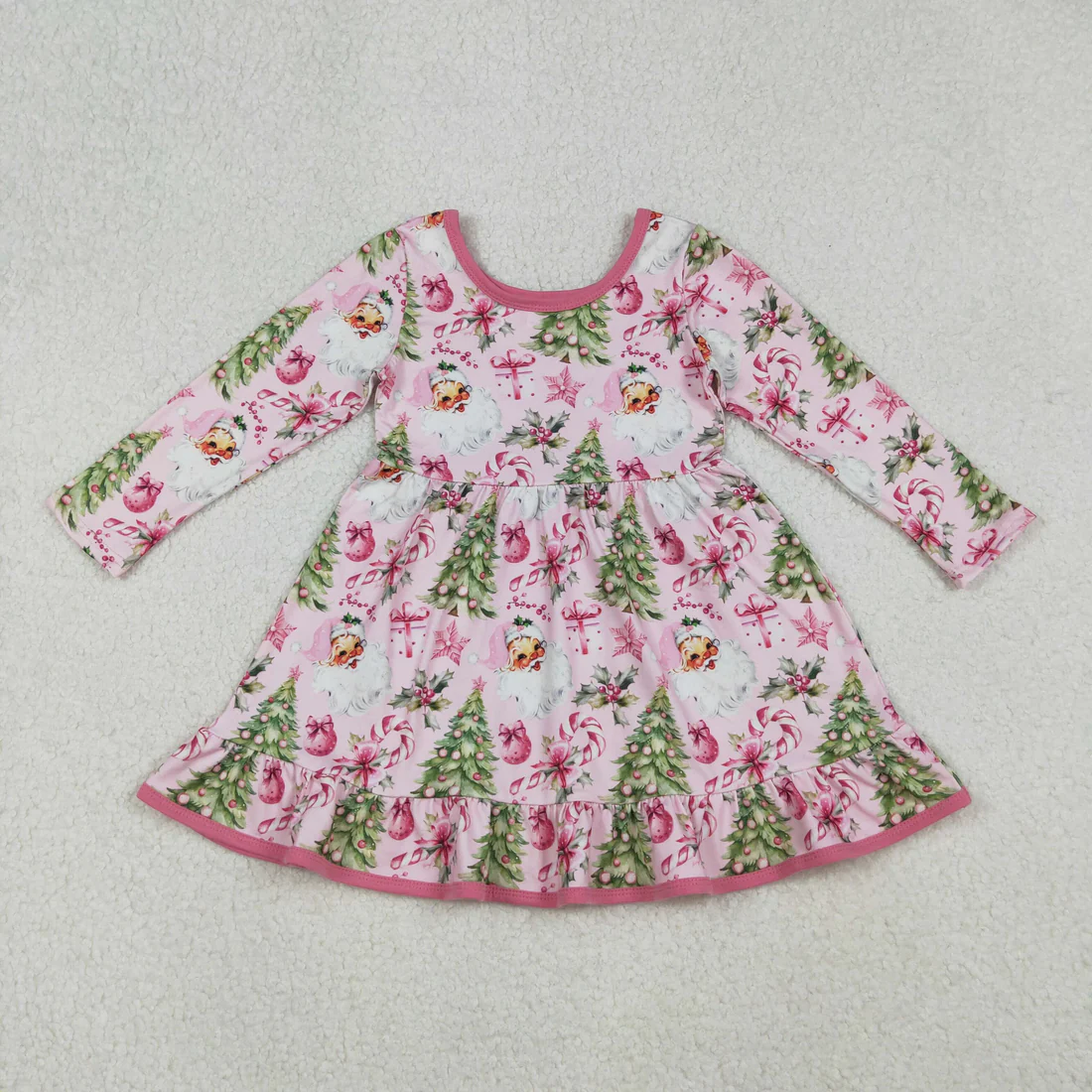12/18m-7/8t RTS Sibling baby girls clothes Christmas cartoon long sleeve dresses