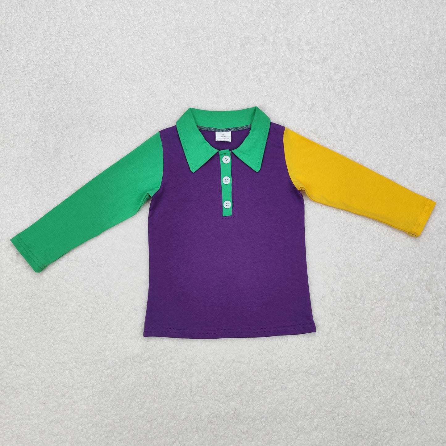 RTS NO MOQ ETA 5/7days Arrived BT0997 Carnival yellow green purple color matching long-sleeved top