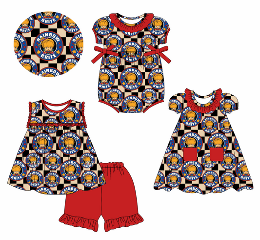 Custom summer baby girls clothes sets dress romper