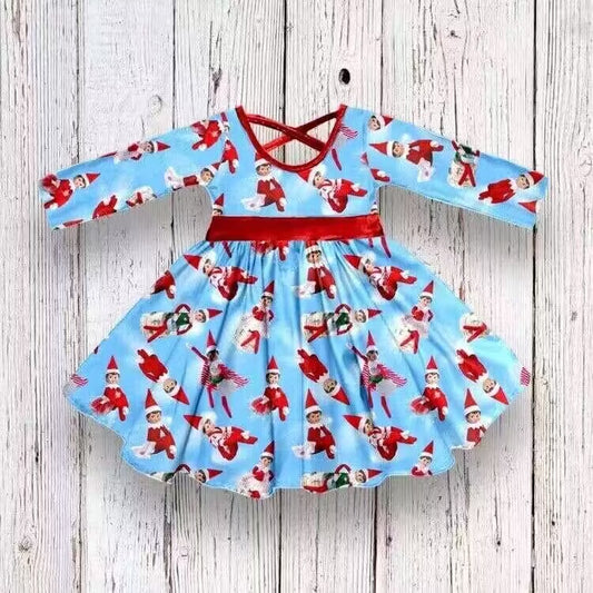 Deadline July 17 custom no moq  eta 6-7weeks christmas kids long dress