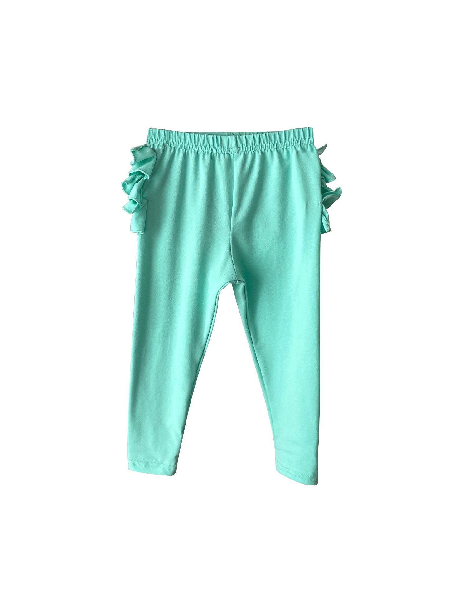 custom moq 3 eta 4-5 weeks baby girls clothes toddler girls cotton blue and green lace long pants