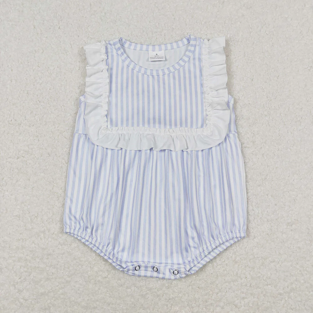 RTS Baby Girls Boys Toddler White Stripes Sibling Rompers Clothes Sets