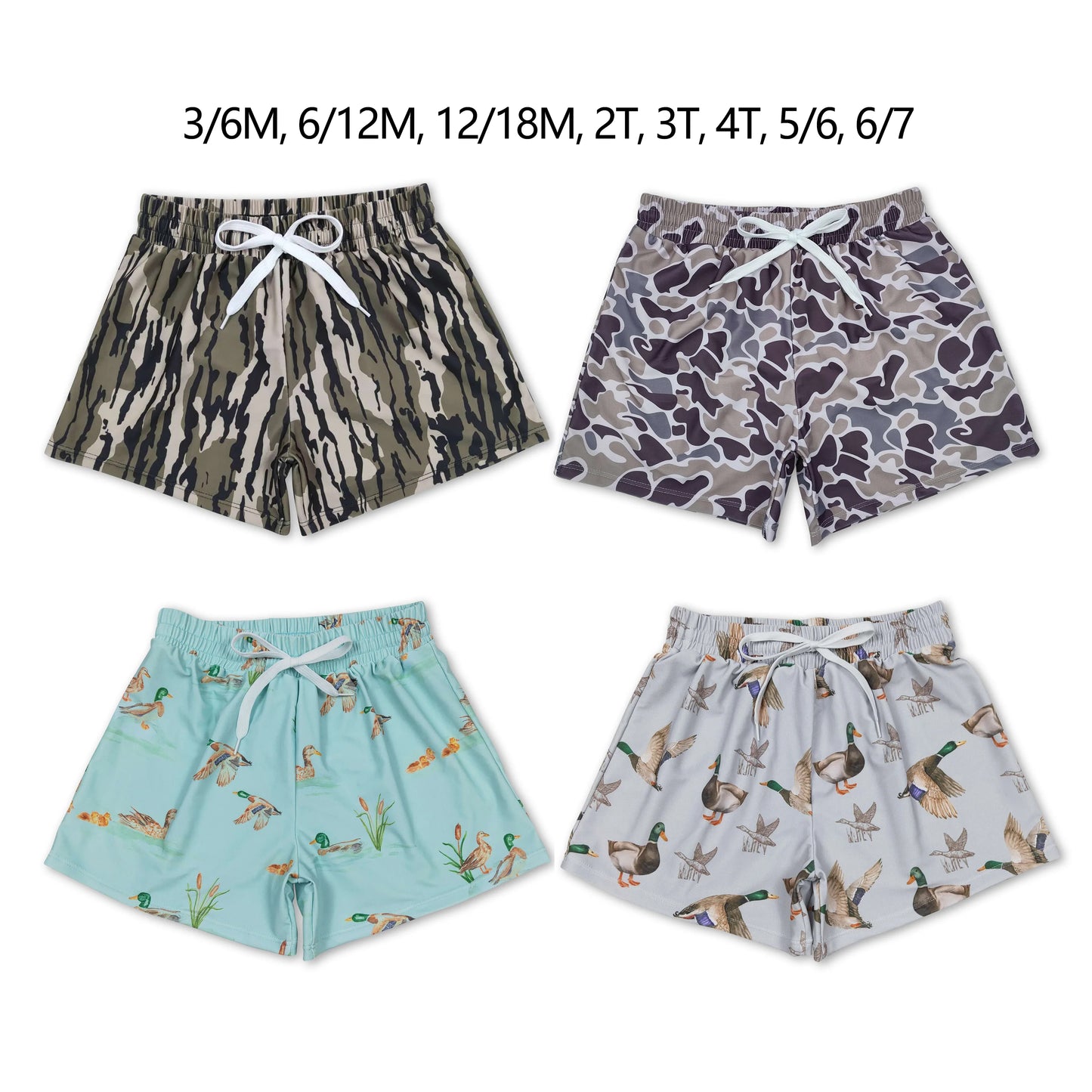 RTS NO MOQ Baby Boys Camouflage Trunks Bottoms Swimsuits