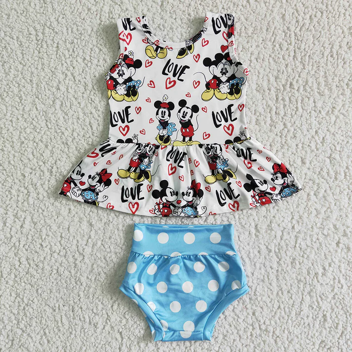 RTS NO MOQ Baby girl clothes Shorts Sleeve briefs sets Mixed Sizes