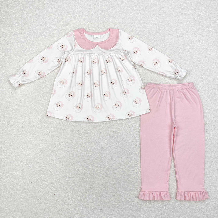 RTS NO MOQ Baby Girls and Boys Christmas pink long sleeve pants sets and dress Mixed Set