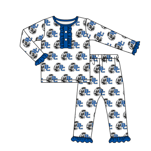 Deadline July 25 Blue Team Girls Long Sleeve Long Pants Pajama Set