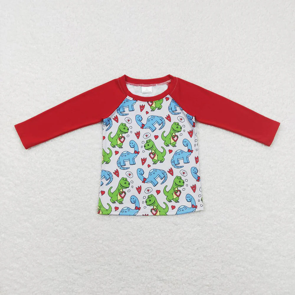 Baby Boys Valentines Long Sleeve Dinosaurs Hearts Brother Sister Designs