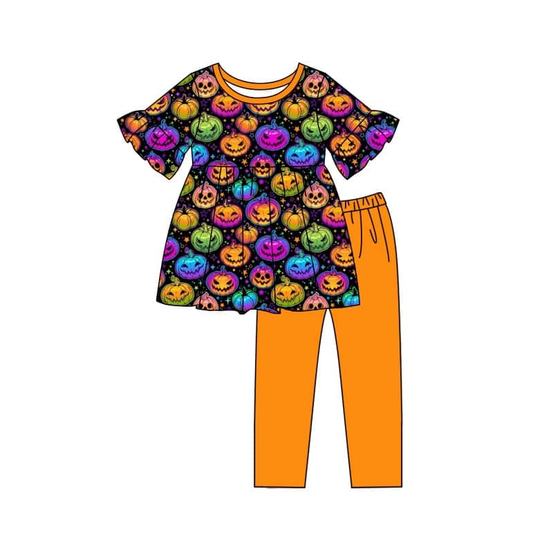 Deadline August 6 custom no moq Colorful Pumpkin Halloween outfits