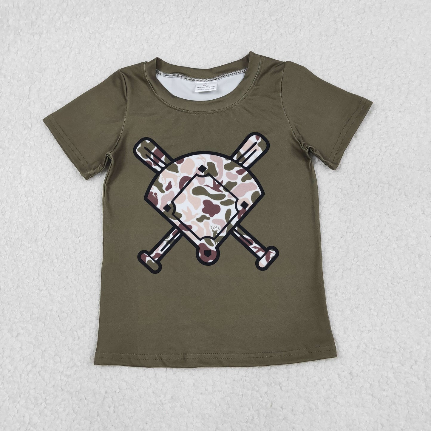 RTS NO MOQ（In Stock) Duck and puppy camouflage fan baseball short-sleeved top