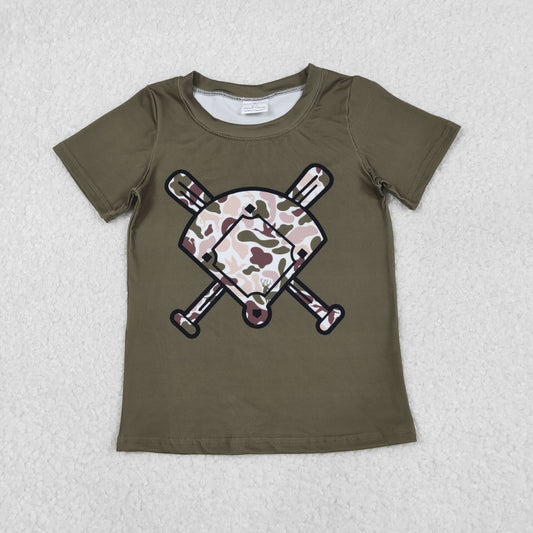 RTS NO MOQ（In Stock) Duck and puppy camouflage fan baseball short-sleeved top
