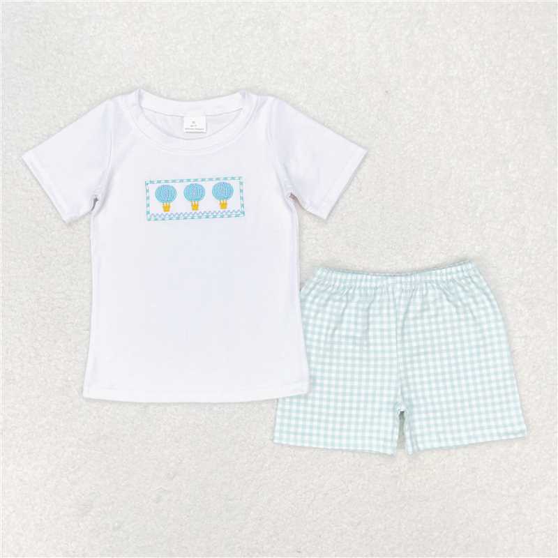 RTS NO MOQ Embroidery short-sleeved shorts suit & short-sleeved sets and romper