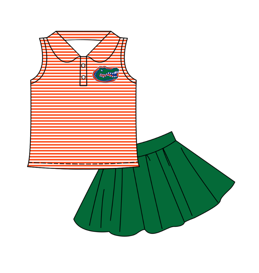 Custom summer baby girls clothes team short sleeve shorts sets dress