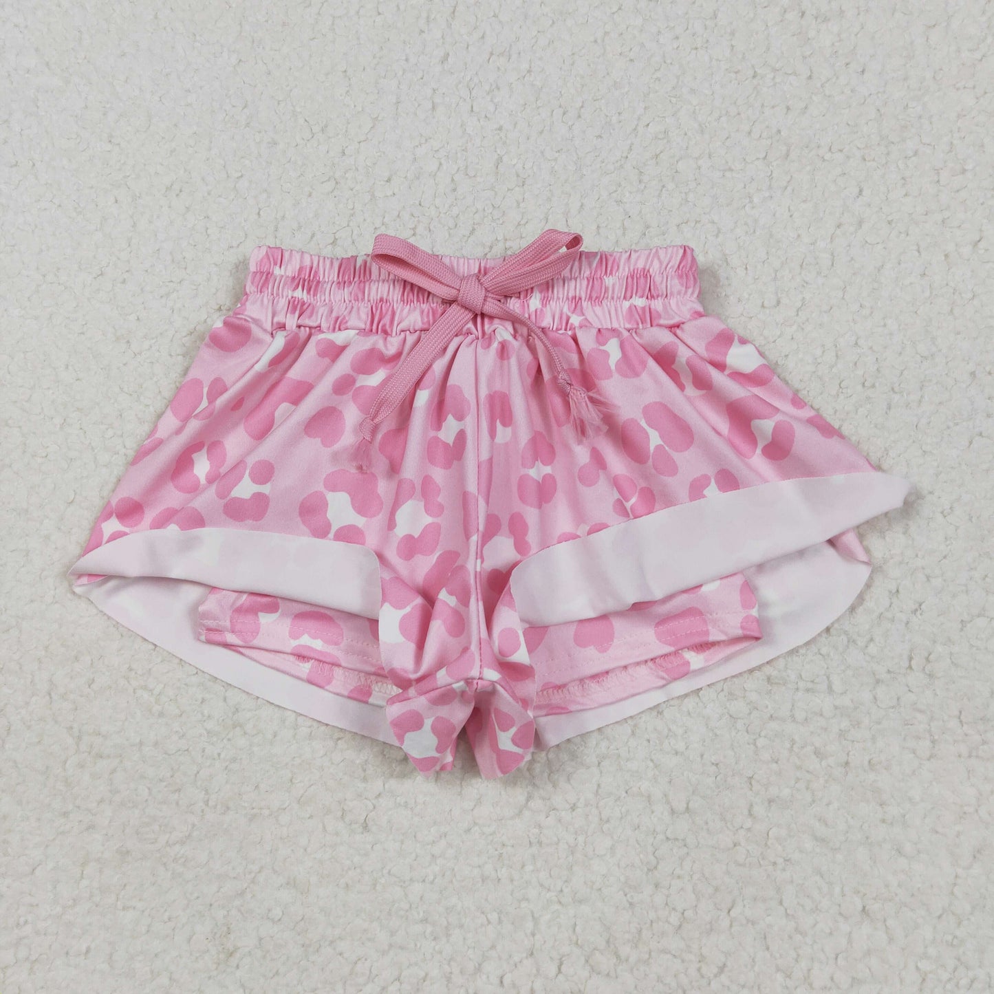 RTS NO MOQ SS0587 Pink and white leopard print shorts