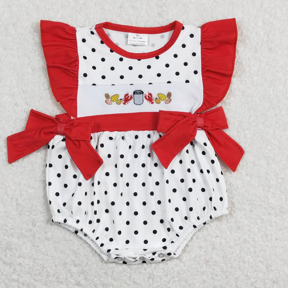 Baby Girls Crawfish Boiled Bows Sister Designs Clothes Sets