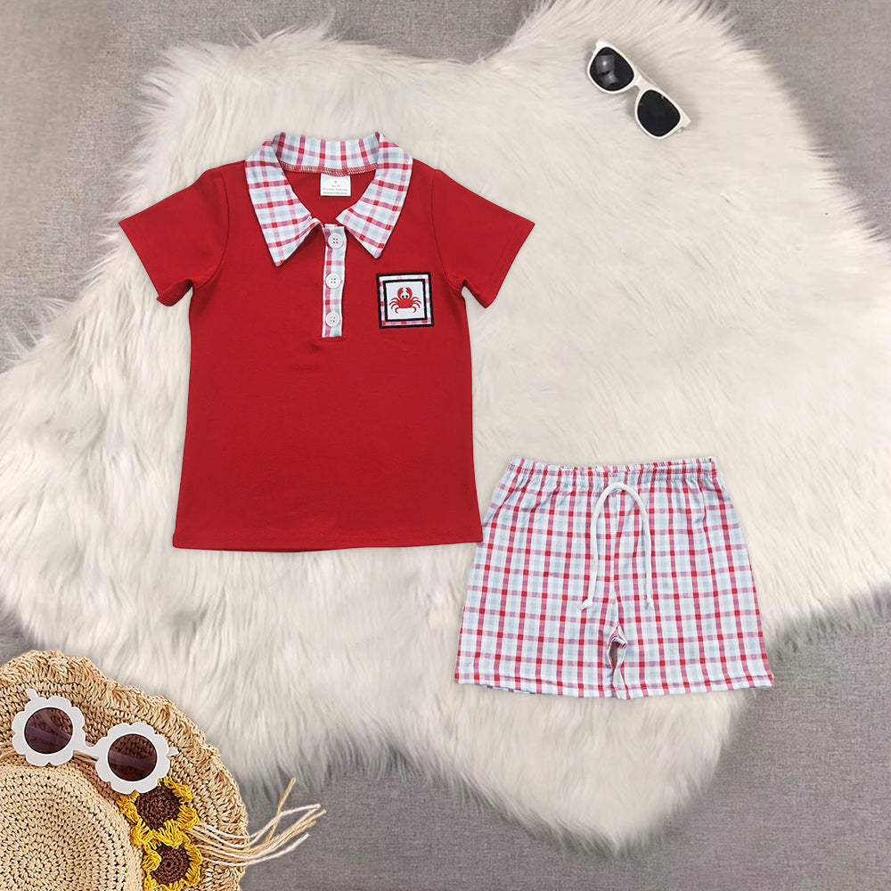 RTS NO MOQ Embroidery short-sleeved shorts suit & short-sleeved sets and romper