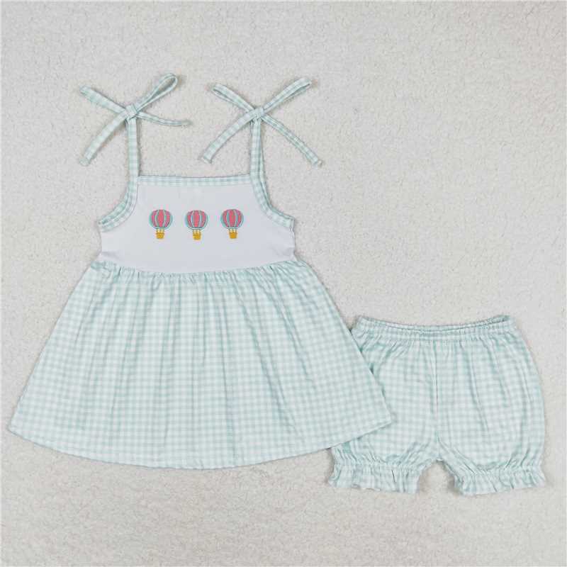 RTS NO MOQ Embroidery short-sleeved shorts suit & short-sleeved sets and romper
