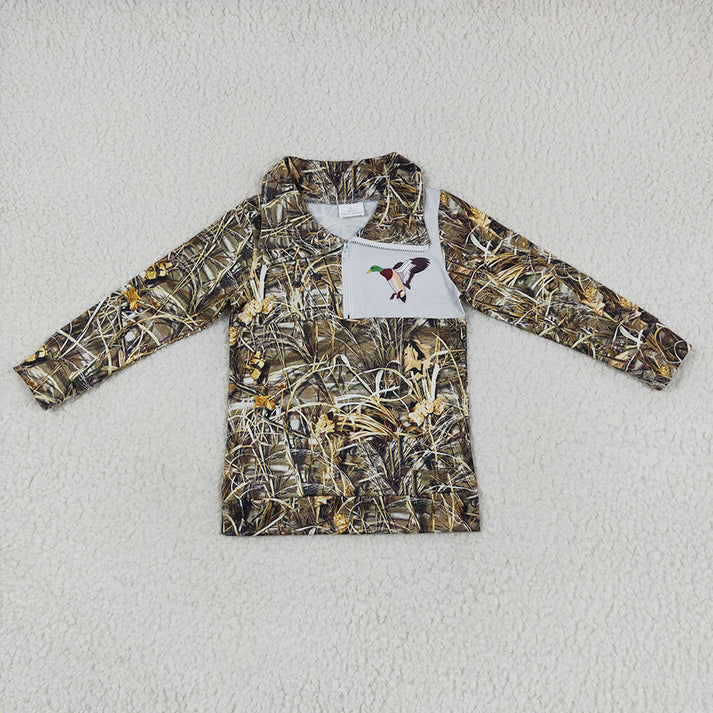 RTS NO MOQ Baby kid Camouflage duck pullover long sleeve top