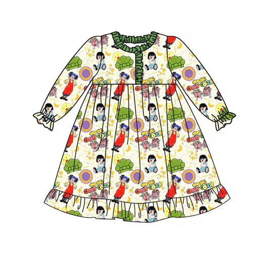 custom moq 5 eta 4-6 weeks Girls baby girls clothes cartoon long sleeve summer skirt