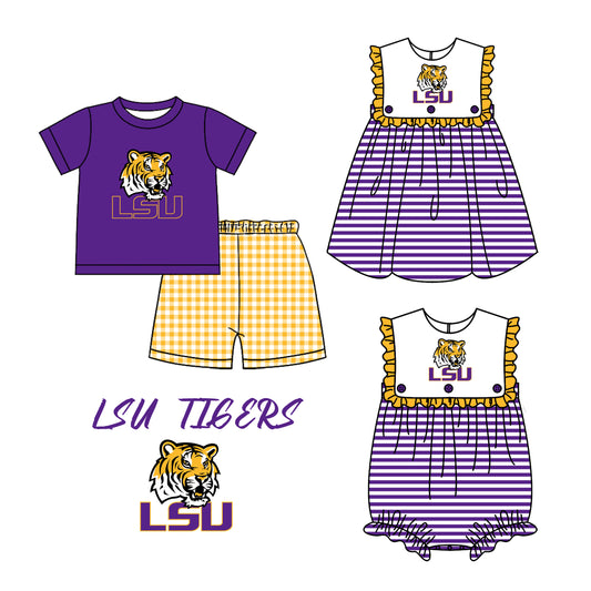 Custom summer teams baby girls clothes sets dress romper