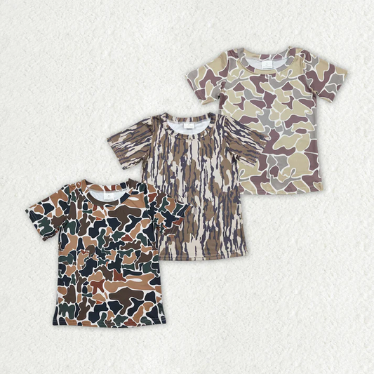 RTS NO MOQ Baby Boys Camouflage Print Short Sleeve Top