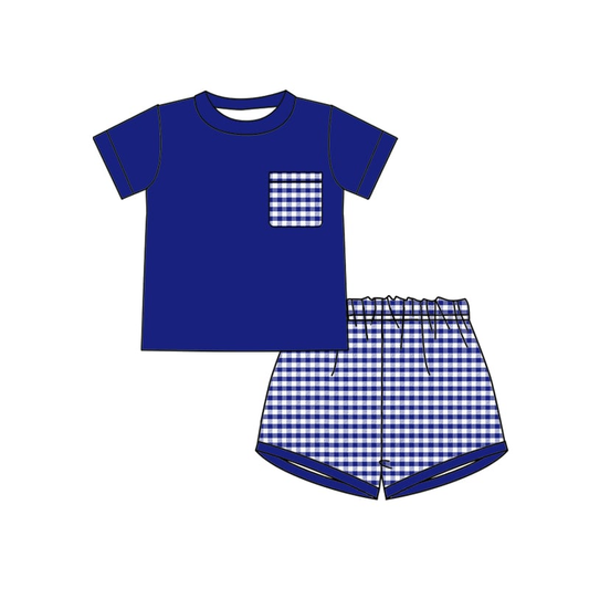Custom moq 3 eta 7/8week moq 5 eta /4/5week baby girl and boys clothes plaid flying Sleeve briefs Shorts Set rompers
