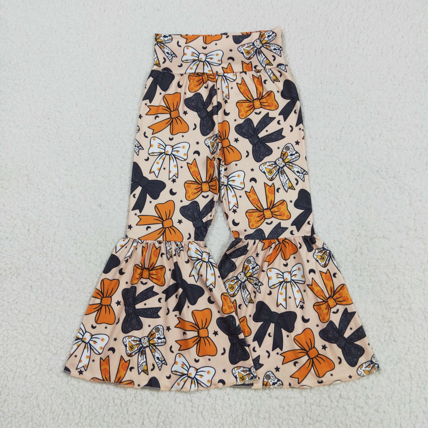 RTS NO MOQ（In Stock) P0776 Halloween bow pattern moon trousers