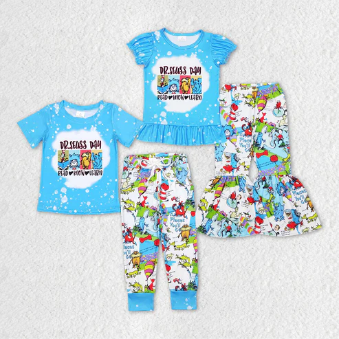 Baby Girls Boys Dr Reading Day Top Pants Sibling Clothes Sets