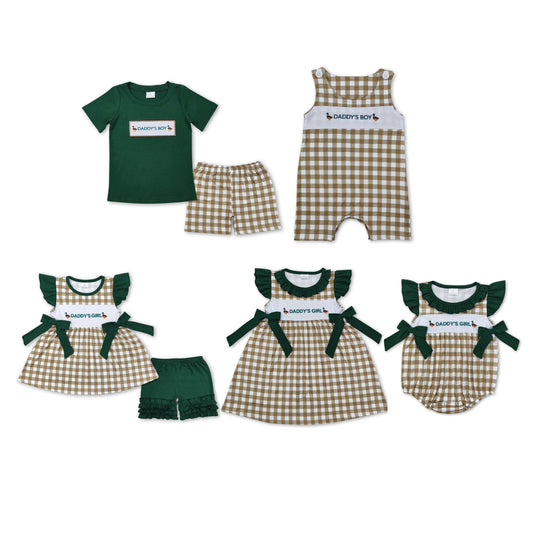 RTS NO MOQ baby boy girls embroidery short-sleeved shorts suit & short-sleeved sets and romper