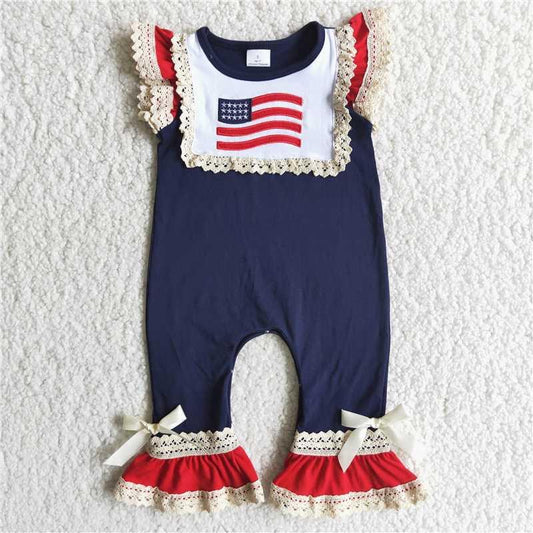 Embriobery July 4th summer romper