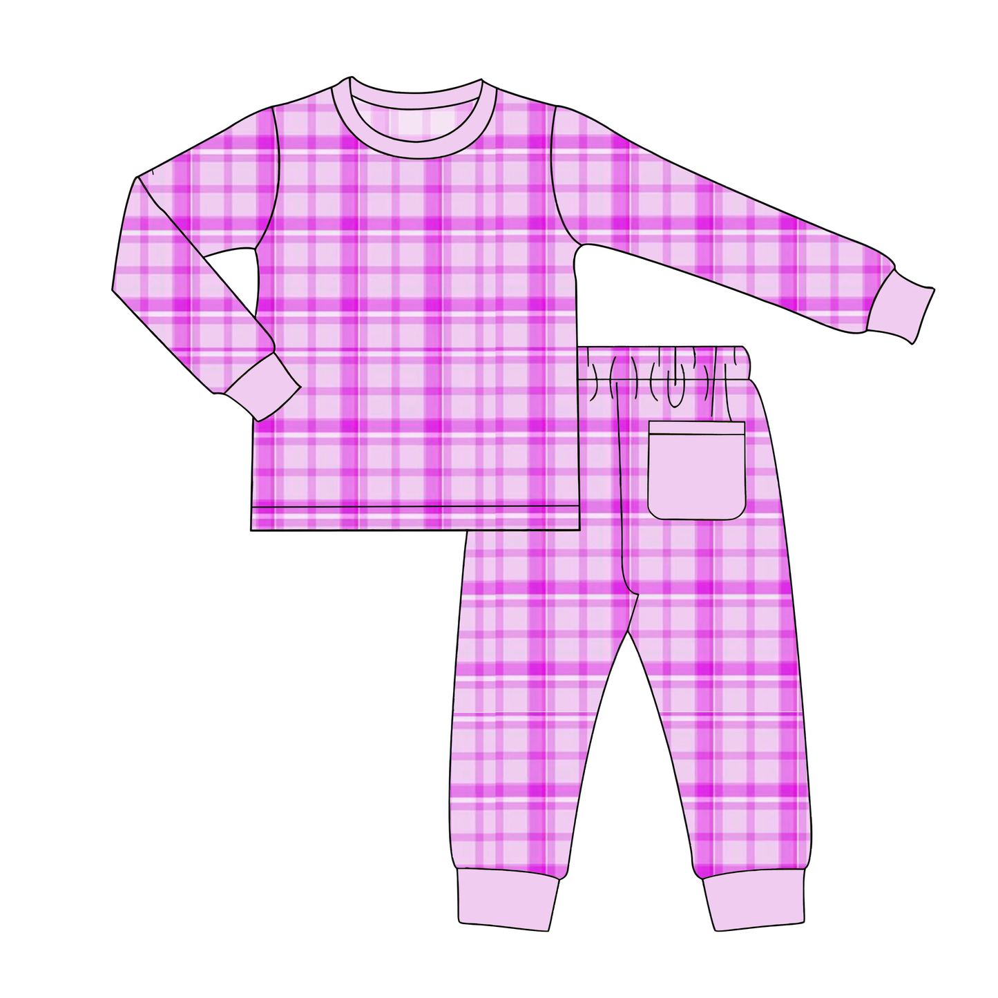 Custom moq 3 eta 7/8week moq 5 eta /4/5week Pink and purple irregular plaid long-sleeved suit