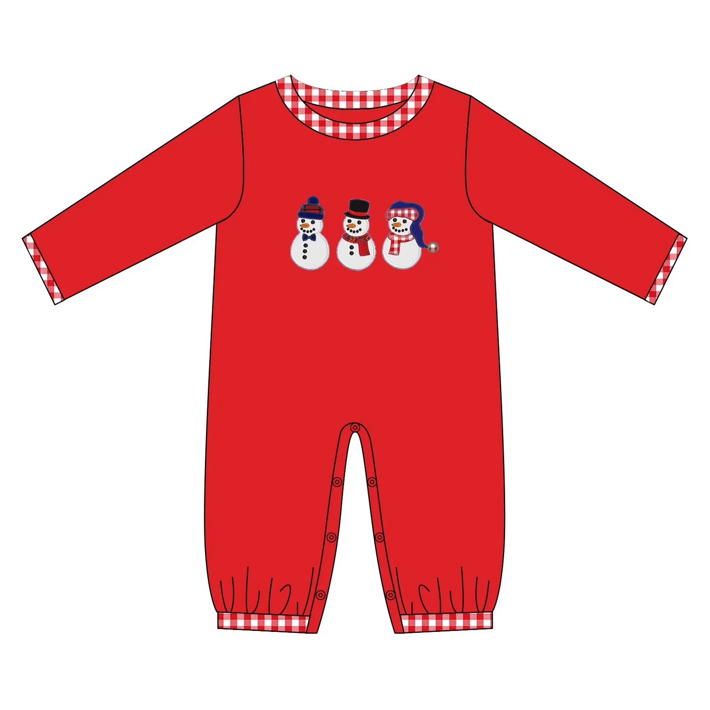 Custom moq 3 eta 7/8week moq 5 eta /4/5week Three-Shape Snowman Pattern Red Long Cremper