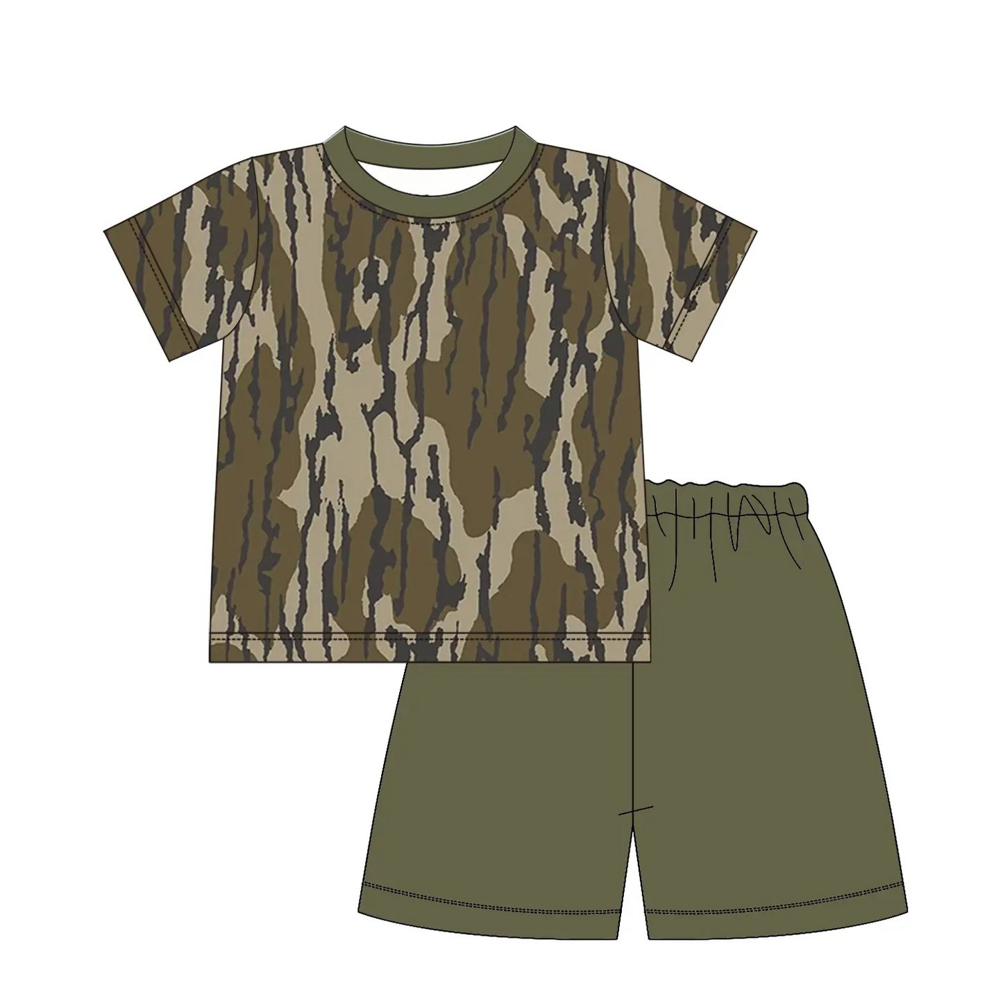 Custom moq 3 MIX SIZE eta 7/8week moq 5 eta /4/5week Dark Brown Camouflage Series Short Mixed Suit