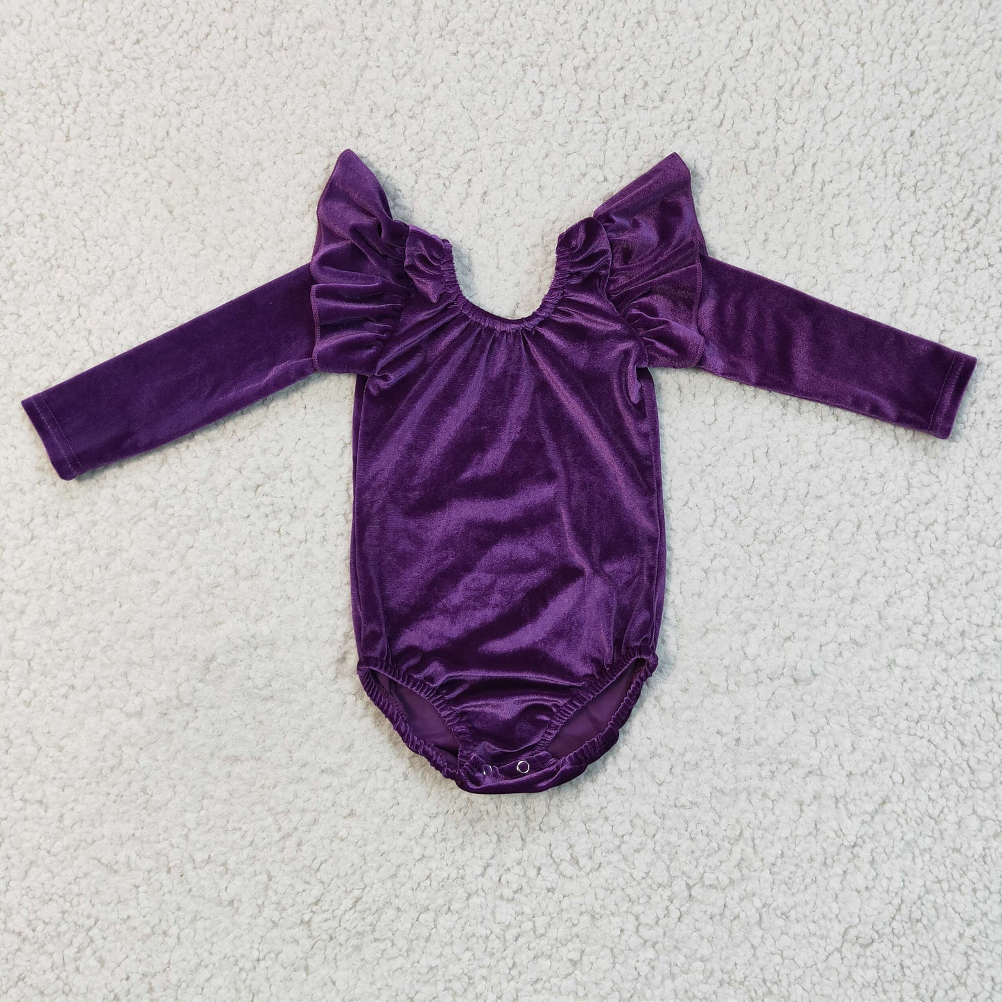 LR0211 gold velvet baby clothing purple long sleeve bodysuit milk silk baby romper