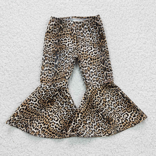 P0050 leopard print pants leather pants
