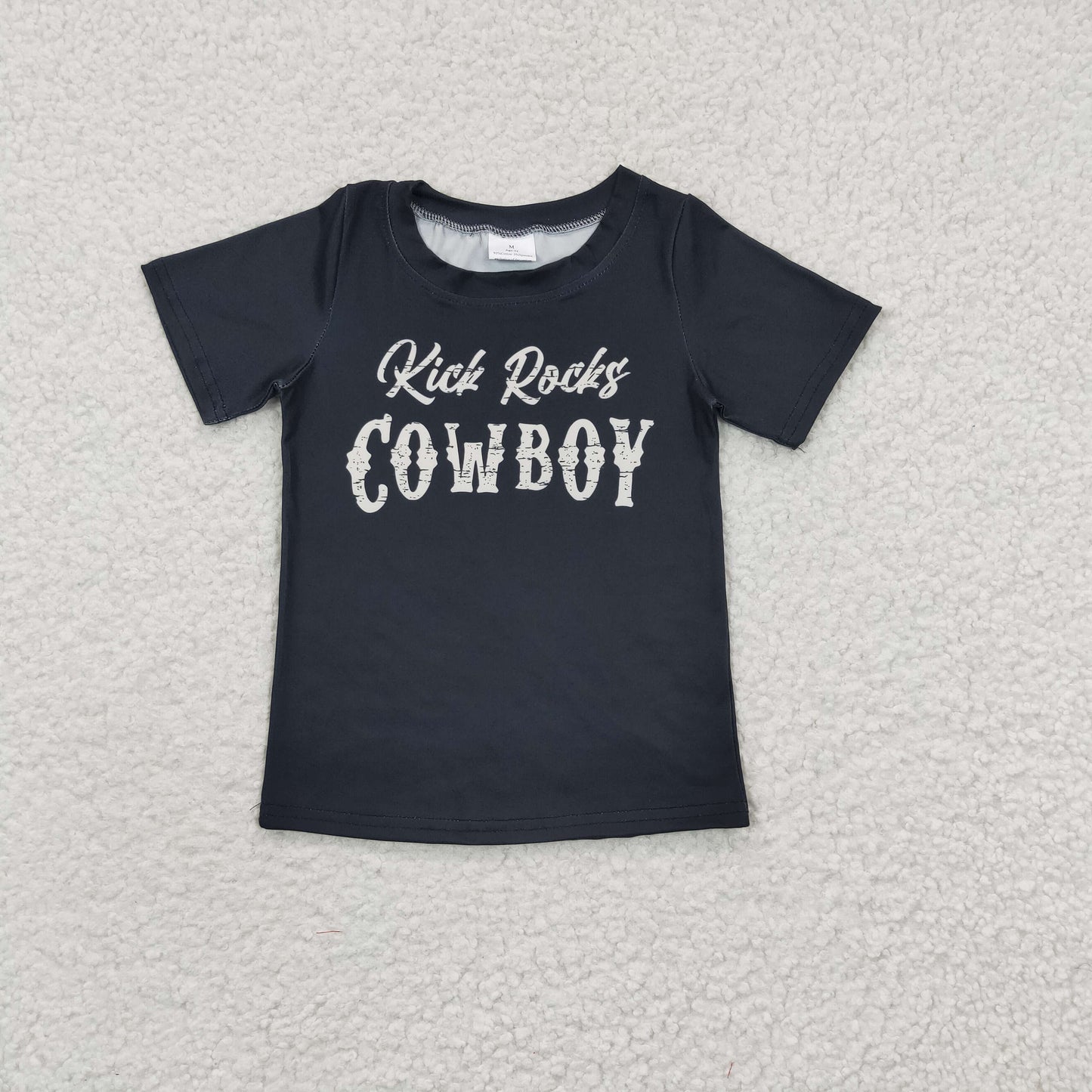 GT0169 cowboy black short sleeve top