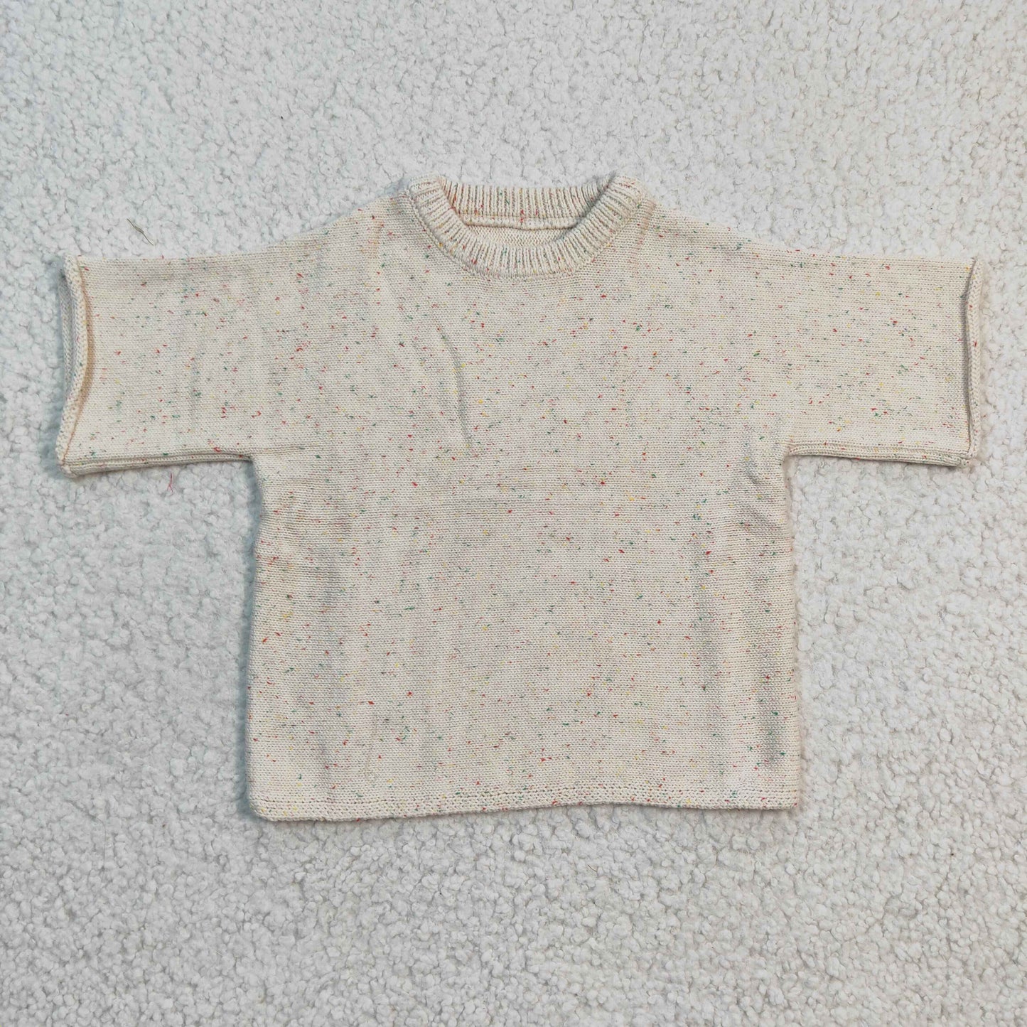 GT0144 Beige Short Sleeve Sweater