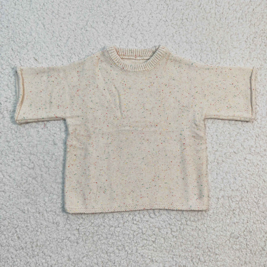 GT0144 Beige Short Sleeve Sweater