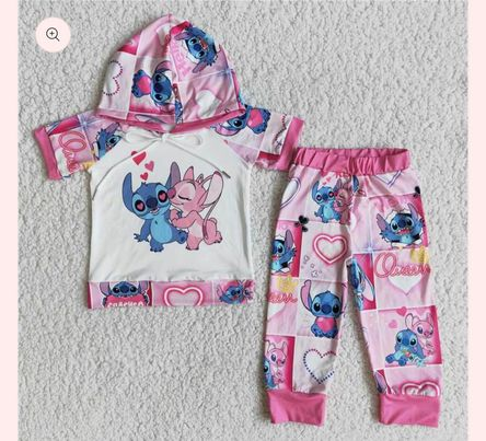 Valentine's Day girls hoodie sets