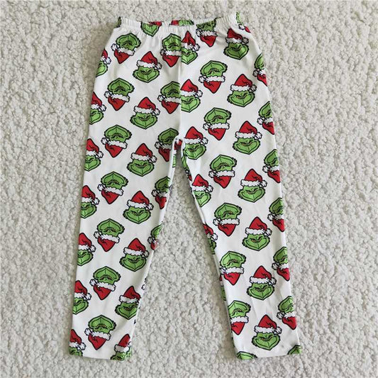 A3-14 Girls Christmas Long Pants Cartoon Print Pants