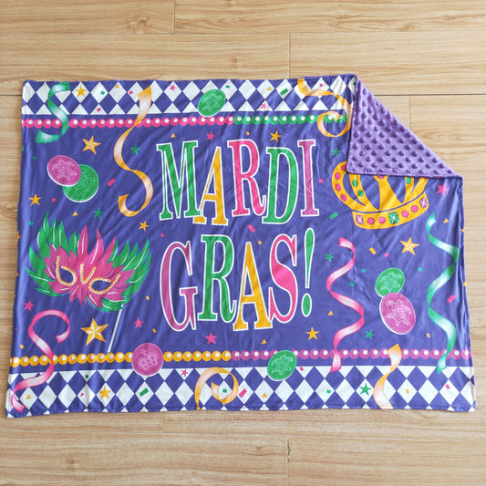 6 B6-19 mardi cras mask purple blanket
