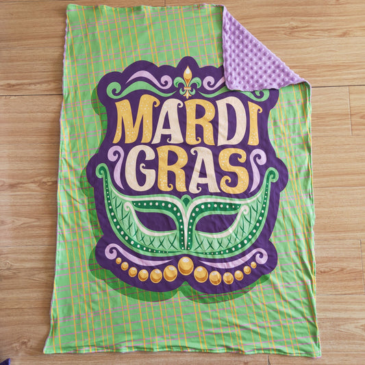6 C7-35 plaid mardi cras mask purple blanket