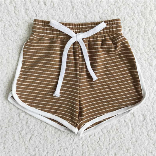 Brown Striped Shorts