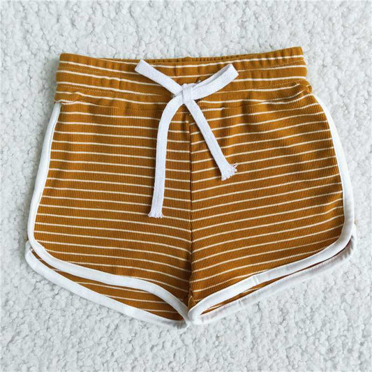 Brown Striped Shorts