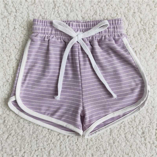 Purple Striped Shorts