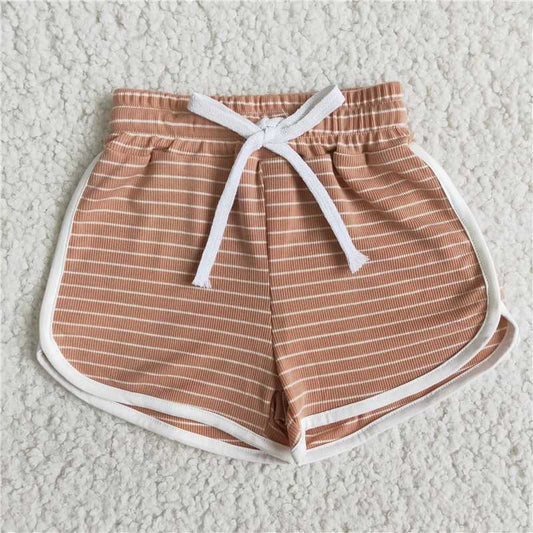 Tan Striped Shorts