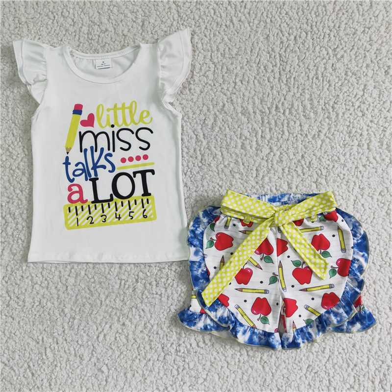 GSSO0095 Summer clothing girl flying sleeve dress top s baby girl boutique clothes