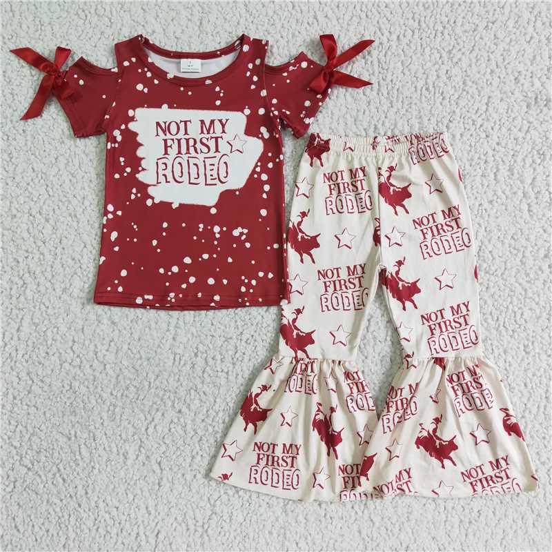 GSPO0088 Baby girl cartoon print short-sleeved trousers suit