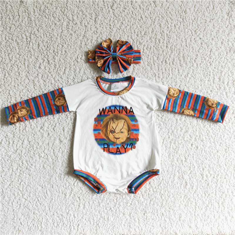 LR0127 baby clothing cartoon print long sleeve bodysuit milk silk baby romper