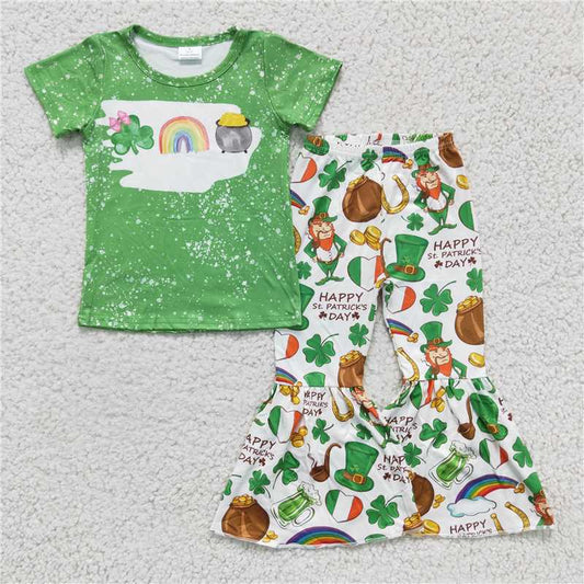 B16-11 Green Clover Short Sleeve + Trousers Suit